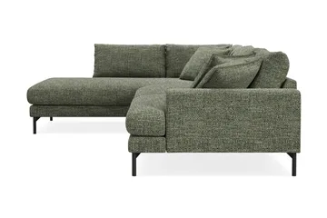 Menard Premium 5-personers venstrevendt L-formet dyb chaiselongsofa i chenille - Grøn - Møbler - Sofaer - Sofa med chaiselong
