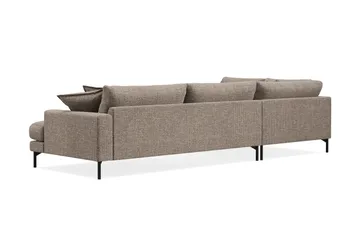 Menard Premium 5-personers venstrevendt L-formet dyb chaiselongsofa i chenille - Brun - Møbler - Sofaer - Sofa med chaiselong