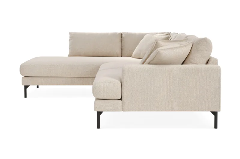Menard Premium 5-seters Venstrevendt L-formet Dyp Sjeselongsofa i Chenille - Lys Beige - Møbler - Sofaer - Sofa med chaiselong