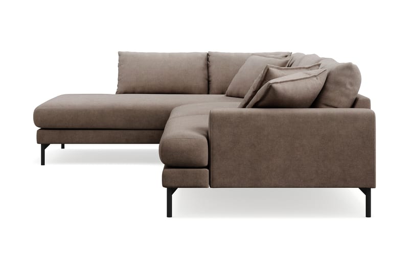 Menard Premium 5-personers venstrevendt L-formet dyb chaiselongsofa i stof - Brun - Møbler - Sofaer - Sofa med chaiselong