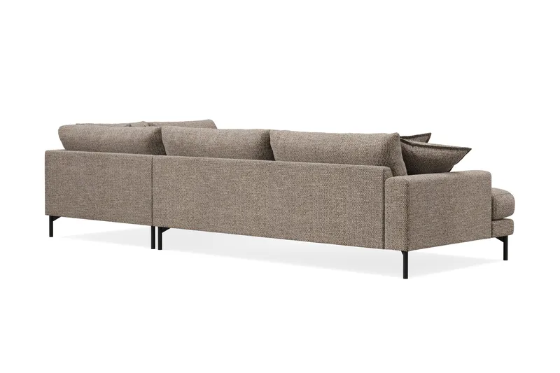 Menard Premium 5-personers højrevendt L-formet dyb chaiselongsofa i chenille - Brun - Møbler - Sofaer - Sofa med chaiselong