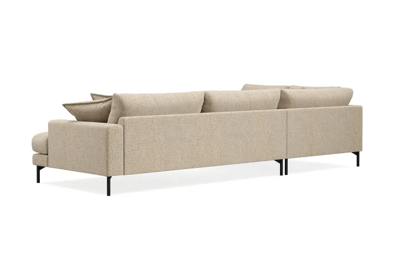 Menard Premium 5-seters Venstrevendt L-formet Dyp Sjeselongsofa i Chenille - Beige - Møbler - Sofaer - Sofa med chaiselong