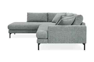 Menard Premium 5-personers venstrevendt L-formet dyb chaiselongsofa i chenille - Grå/Blå - Møbler - Sofaer - Sofa med chaiselong