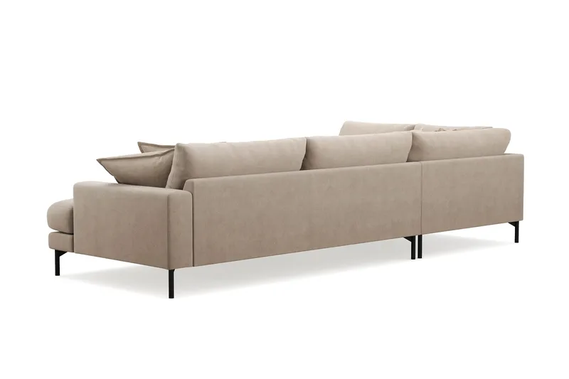 Menard Premium 5-personers venstrevendt L-formet dyb chaiselongsofa i stof - Beige - Møbler - Sofaer - Sofa med chaiselong