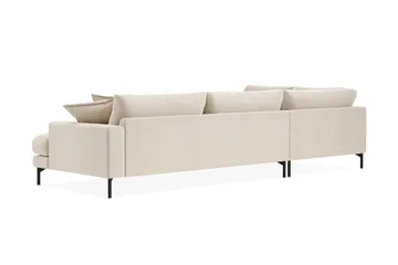 Menard Premium 5-personers venstrevendt L-formet dyb chaiselongsofa i chenille - Lysbeige - Møbler - Sofaer - Sofa med chaiselong