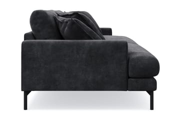 Menard Premium 4-personers dyb sofa i chenille - Trenza 01, Sort Chenille - Møbler - Sofaer - 4 personers sofa
