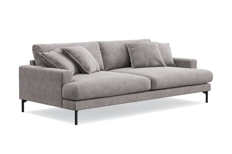 Menard Premium 4-personers dyb sofa i chenille - Grå/Brun - Møbler - Sofaer - 4 personers sofa
