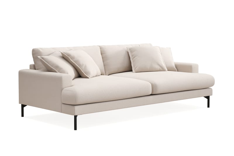 Menard Premium 4-seters Dyp Sofa i Bouclé - Lys Beige - Møbler - Sofaer - 4 personers sofa