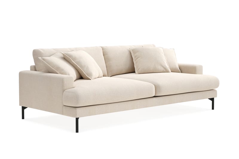 Menard Premium 4-seters Dyp Sofa i Chenille - Lys Beige - Møbler - Sofaer - 4 personers sofa