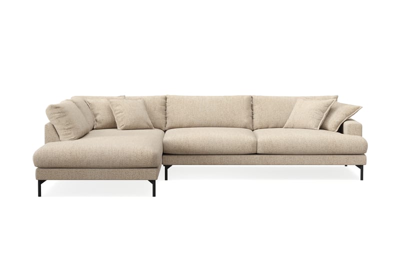 Menard Premium 5-seters Venstrevendt L-formet Dyp Sjeselongsofa i Chenille - Beige - Møbler - Sofaer - Sofa med chaiselong