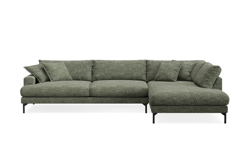 Menard Premium 5-seters Høyrevendt L-formet Dyp Sjeselongsofa i Chenille - Grønn - Møbler - Sofaer - Sofa med chaiselong