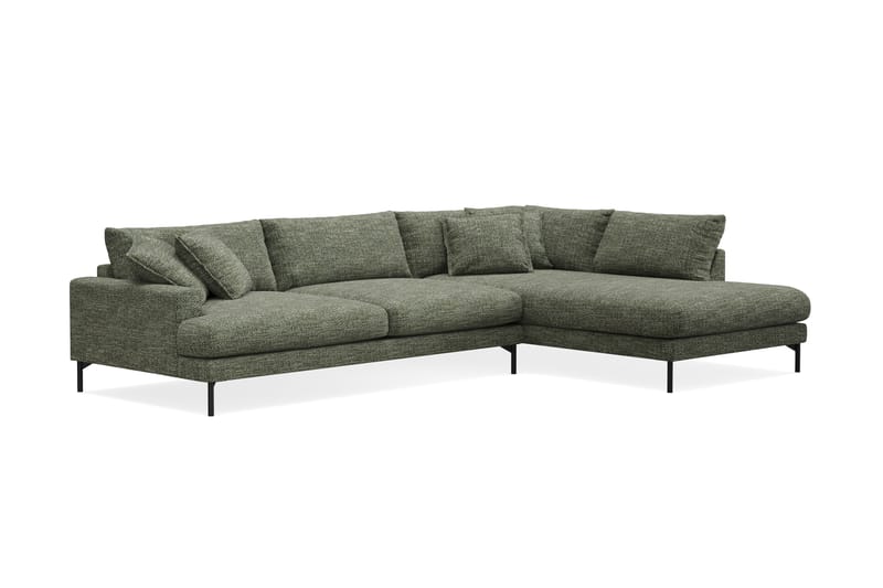 Menard Premium 5-seters Høyrevendt L-formet Dyp Sjeselongsofa i Chenille - Grønn - Møbler - Sofaer - Sofa med chaiselong