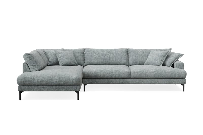 Menard Premium 5-seters Venstrevendt L-formet Dyp Sjeselongsofa i Chenille - Grå/Blå - Møbler - Sofaer - Sofa med chaiselong