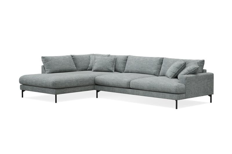 Menard Premium 5-seters Venstrevendt L-formet Dyp Sjeselongsofa i Chenille - Grå/Blå - Møbler - Sofaer - Sofa med chaiselong