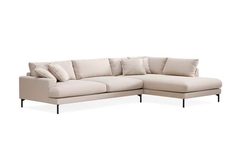 Menard Premium 5-seters Høyrevendt L-formet Dyp Sjeselongsofa i Bouclé - Lys Beige - Møbler - Sofaer - Sofa med chaiselong