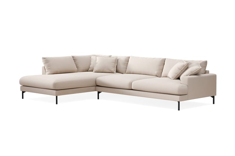 Menard Premium 5-seters Venstrevendt L-formet Dyp Sjeselongsofa i Bouclé - Lys Beige - Møbler - Sofaer - Sofa med chaiselong