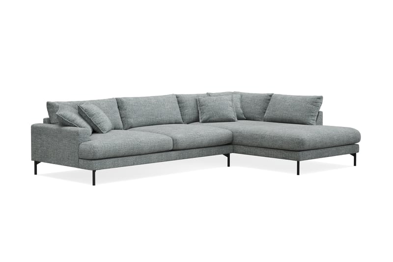 Menard Premium 5-seters Høyrevendt L-formet Dyp Sjeselongsofa i Chenille - Grå/Blå - Møbler - Sofaer - Sofa med chaiselong