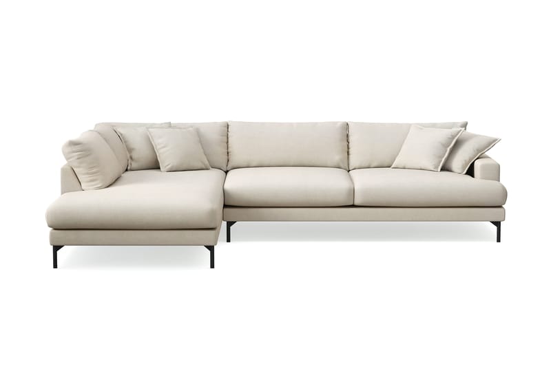 Menard Premium 5-personers venstrevendt L-formet dyb chaiselongsofa i stof - Beige - Møbler - Sofaer - Sofa med chaiselong