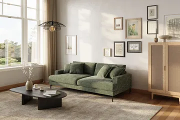 Menard Premium 4-personers dyb sofa i chenille - Grøn - Møbler - Sofaer - 4 personers sofa