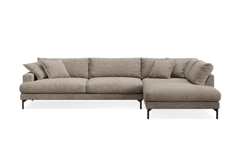Menard Premium 5-seters Høyrevendt L-formet Dyp Sjeselongsofa i Chenille - Brun - Møbler - Sofaer - Sofa med chaiselong