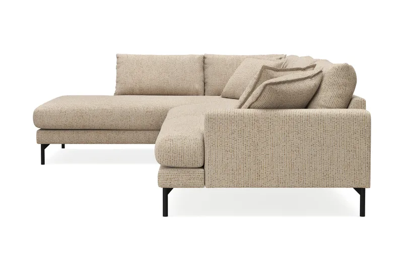 Menard Premium 5-seters Venstrevendt L-formet Dyp Sjeselongsofa i Chenille - Beige - Møbler - Sofaer - Sofa med chaiselong