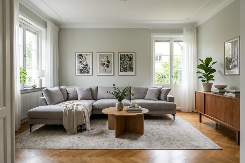Menard Premium 5-personers venstrevendt L-formet dyb chaiselongsofa i chenille - Grå/Brun - Møbler - Sofaer - Sofa med chaiselong