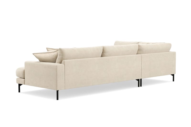 Menard Premium 5-personers venstrevendt L-formet dyb chaiselongsofa i chenille - Beige - Møbler - Sofaer - Sofa med chaiselong