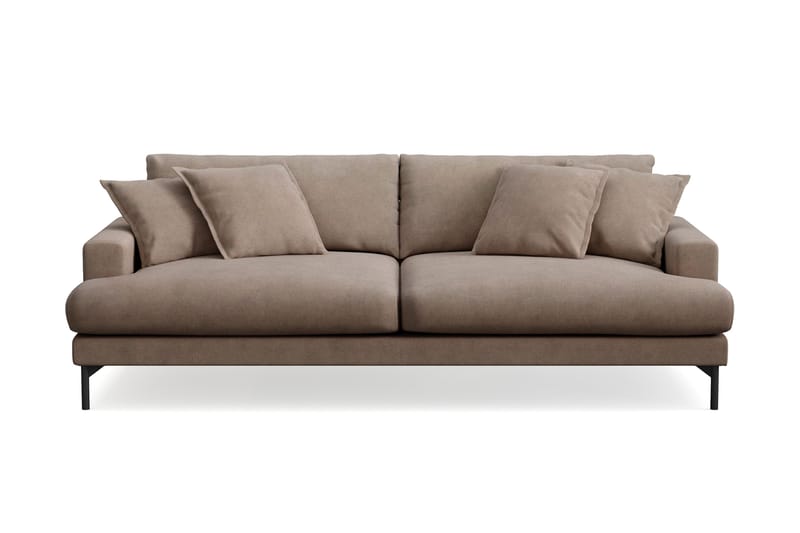 Menard Premium 4-personers dyb sofa i stof - Brun - Møbler - Sofaer - 4 personers sofa