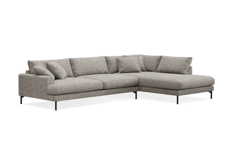 Menard Premium 5-seters Høyrevendt L-formet Dyp Sjeselongsofa i Chenille - Grå - Møbler - Sofaer - Sofa med chaiselong