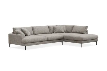 Menard Premium 5-personers højrevendt L-formet dyb chaiselongsofa i chenille - Grå - Møbler - Sofaer - Sofa med chaiselong