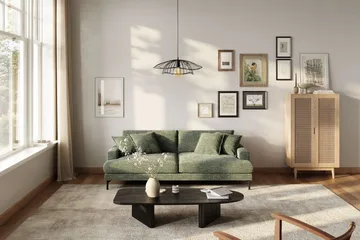 Menard Premium 4-personers dyb sofa i chenille - Grøn - Møbler - Sofaer - 4 personers sofa