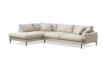 Menard Premium 5-personers venstrevendt L-formet dyb chaiselongsofa i stof - Beige - Møbler - Sofaer - Sofa med chaiselong