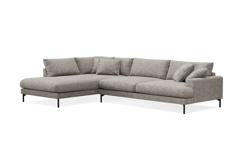Menard Premium 5-seters Venstrevendt L-formet Dyp Sjeselongsofa i Chenille - Grå - Møbler - Sofaer - Sofa med chaiselong