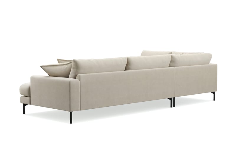 Menard Premium 5-personers venstrevendt L-formet dyb chaiselongsofa i stof - Beige - Møbler - Sofaer - Sofa med chaiselong