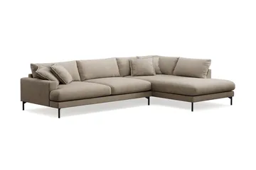 Menard Premium 5-personers højrevendt L-formet dyb chaiselongsofa i stof - Brun - Møbler - Sofaer - Sofa med chaiselong