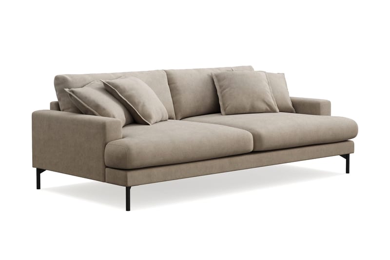 Menard Premium 4-personers dyb sofa i stof - Brun - Møbler - Sofaer - 4 personers sofa