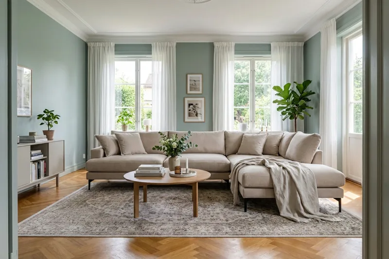 Menard Premium 5-personers højrevendt L-formet dyb chaiselongsofa i stof - Beige - Møbler - Sofaer - Sofa med chaiselong
