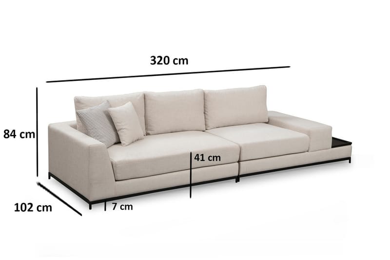 Mezonzo 4-Pers. Sofa - Beige - 4 personers sofa