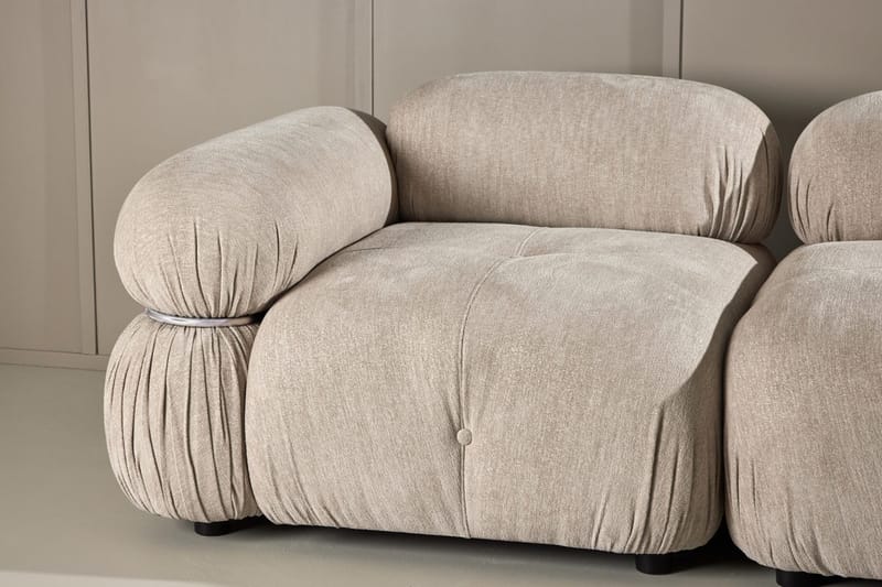 Mika 2-personers Boblet Sofa i Stof - Beige - Møbler - Sofaer - 2 personers sofa
