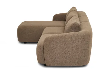 Milano 5-personers Afrundet Venstrevendt L-sofa med Lav Ryg i Brun Bouclé - Brun - Møbler - Sofaer - Sofa med chaiselong