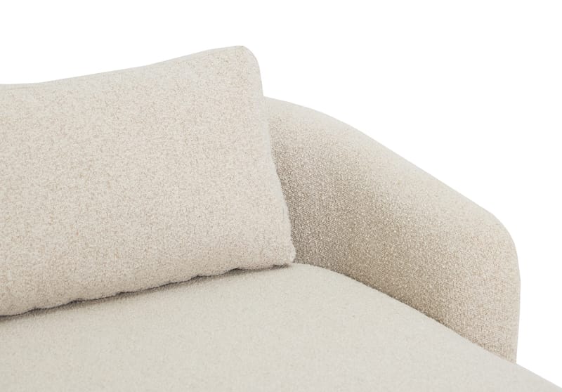 Milano 5-personers Afrundet Højrevendt L-sofa med Lav Ryg i Beige Boucle - Møbler - Sofaer - Sofa med chaiselong