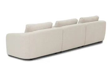 Milano 5-personers Afrundet Venstrevendt L-sofa med Lav Ryg i Beige Bouclé - Beige - Møbler - Sofaer - Sofa med chaiselong