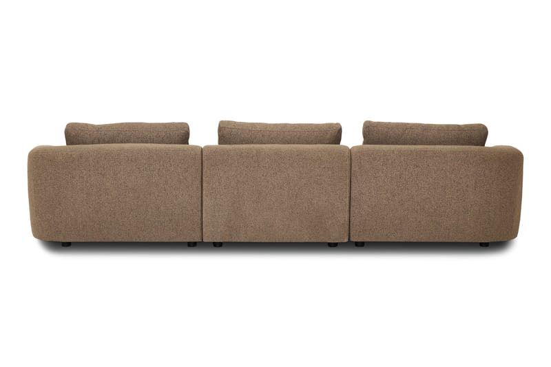 Milano 5-personers Afrundet Højrevendt L-sofa med Lav Ryg i Brun Boucle - Møbler - Sofaer - Sofa med chaiselong
