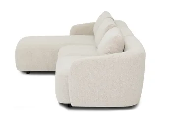 Milano 5-personers Afrundet Venstrevendt L-sofa med Lav Ryg i Beige Bouclé - Beige - Møbler - Sofaer - Sofa med chaiselong