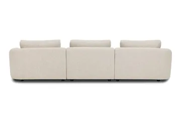 Milano 5-personers Afrundet Højrevendt L-sofa med Lav Ryg i Beige Bouclé - Beige - Møbler - Sofaer - Sofa med chaiselong