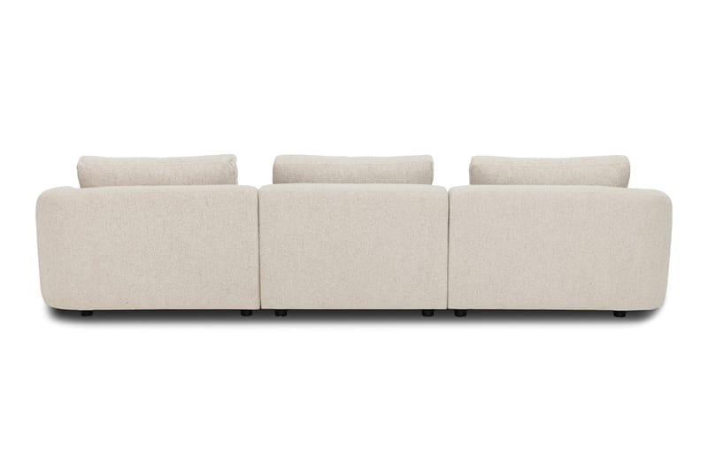 Milano 5-personers Afrundet Højrevendt L-sofa med Lav Ryg i Beige Boucle - Møbler - Sofaer - Sofa med chaiselong
