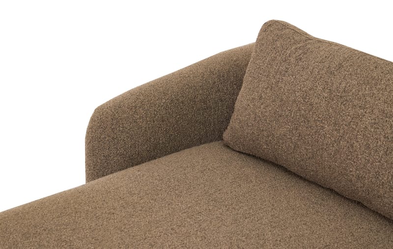 Milano 5-personers Afrundet Venstrevendt L-sofa med Lav Ryg i Brun Bouclé - Brun - Møbler - Sofaer - Sofa med chaiselong
