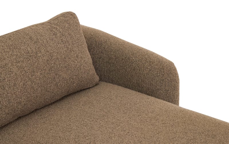 Milano 5-personers Afrundet Højrevendt L-sofa med Lav Ryg i Brun Boucle - Møbler - Sofaer - Sofa med chaiselong