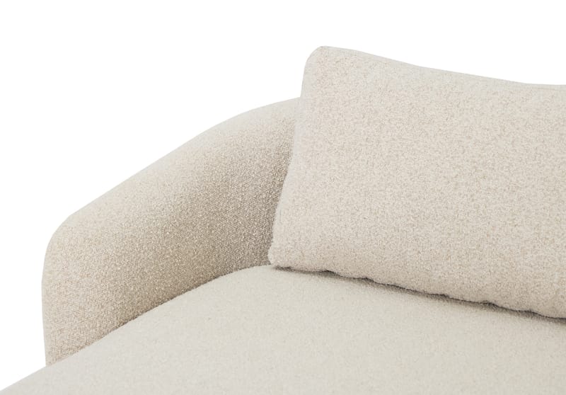Milano 5-personers Afrundet Venstrevendt L-sofa med Lav Ryg i Beige Boucle - Møbler - Sofaer - Sofa med chaiselong