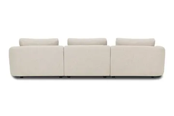 Milano 5-personers Afrundet Venstrevendt L-sofa med Lav Ryg i Beige Bouclé - Beige - Møbler - Sofaer - Sofa med chaiselong